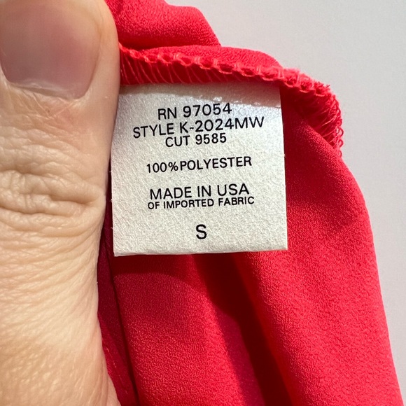 krisa Revolve Brand Coral Red Chiffon Midi Skirt Size Small - Picture 5 of 9